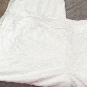 White lace pants. Lots of give.